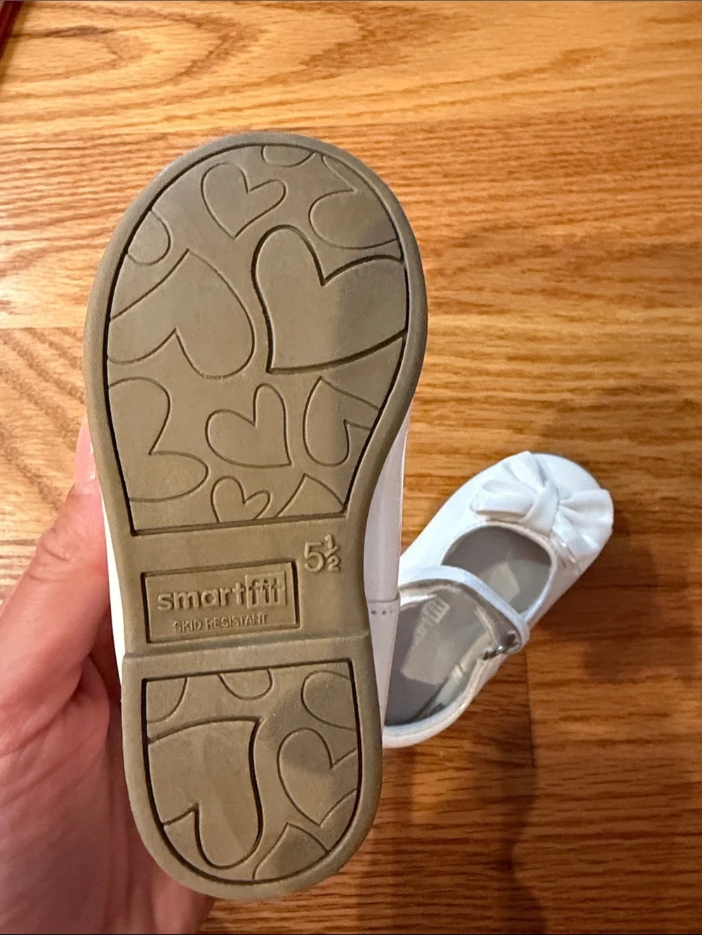smartfit White Girls Mary Jane Dress Shoes with Front Bow